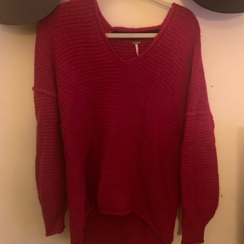 Free People Oversized Red Sweater